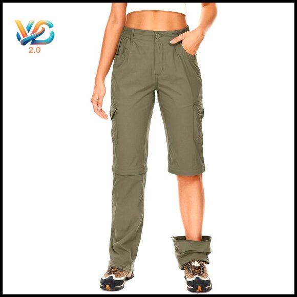 Convertible Hiking Pants Quick Dry Zip Off Cargo UPF 50 Lightweight Travel